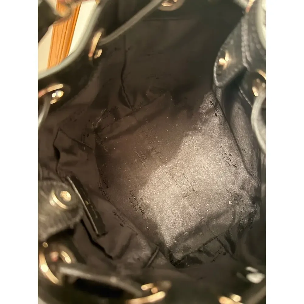 Kate Spade New York Emma Small Bucket Bag. Black Pebbled Leather. NWOT